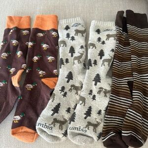 Brown and Gray Patterned Men's Socks